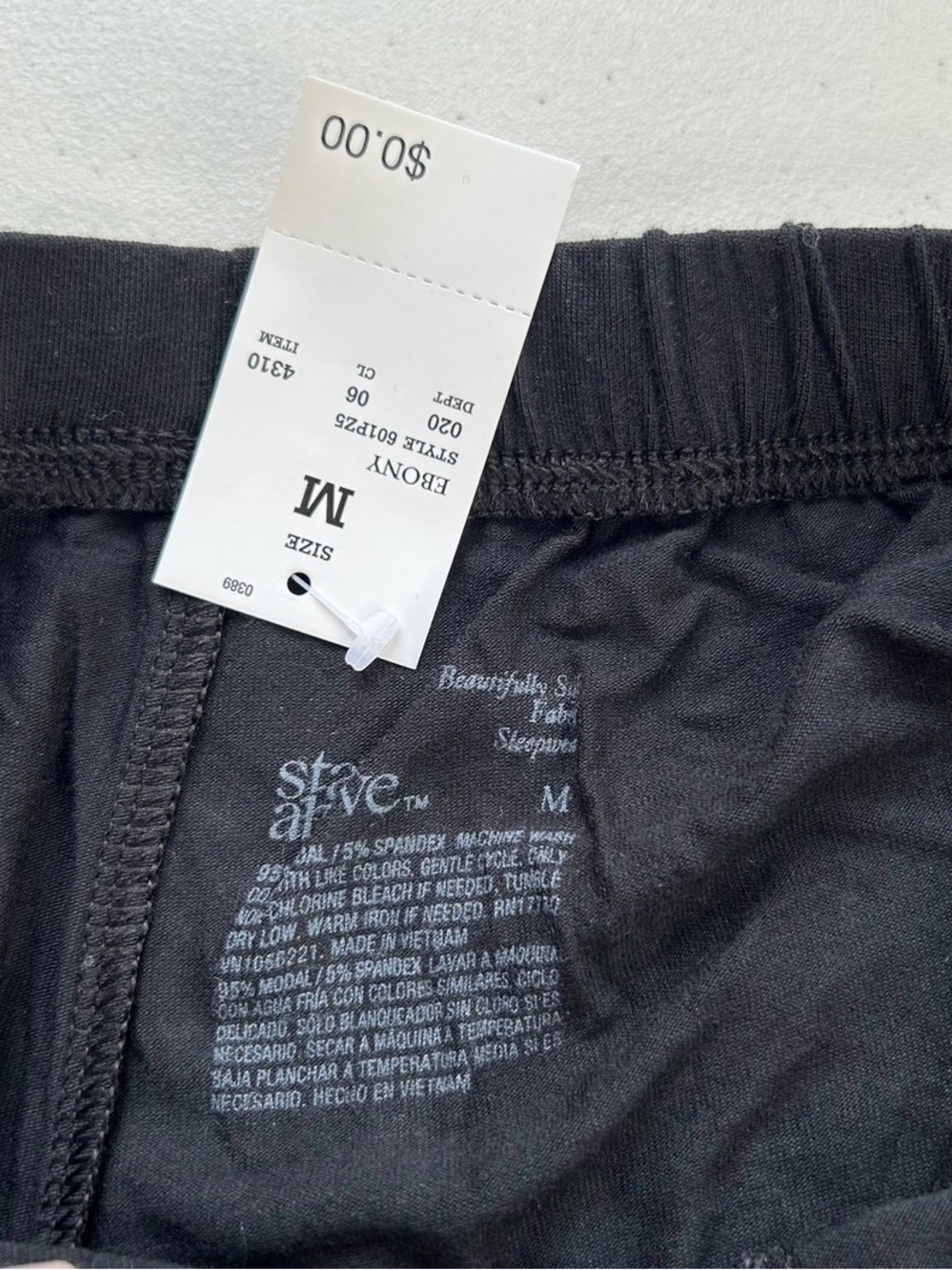 NEW Stars Above Pajama Set - long sleeve top & shorts Black Medium - Picture 5 of 5